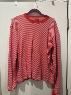 Big Bud Press Red and White Striped Burly Tee. Size xs